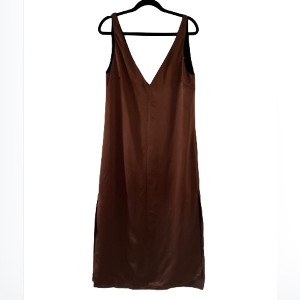 ZARA | brown satin dress